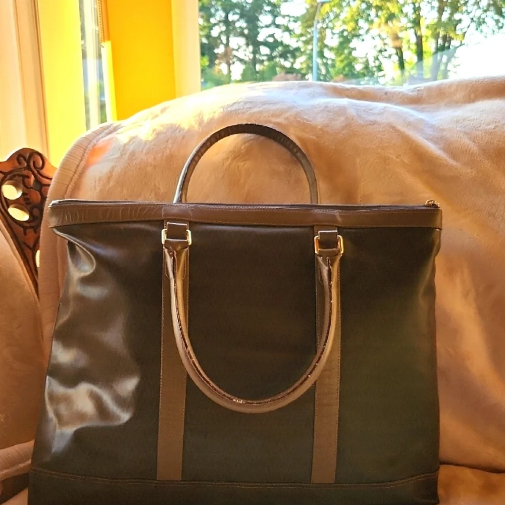 Valentino (MARIO) Brown Duffel Bag with‎ Structured Design